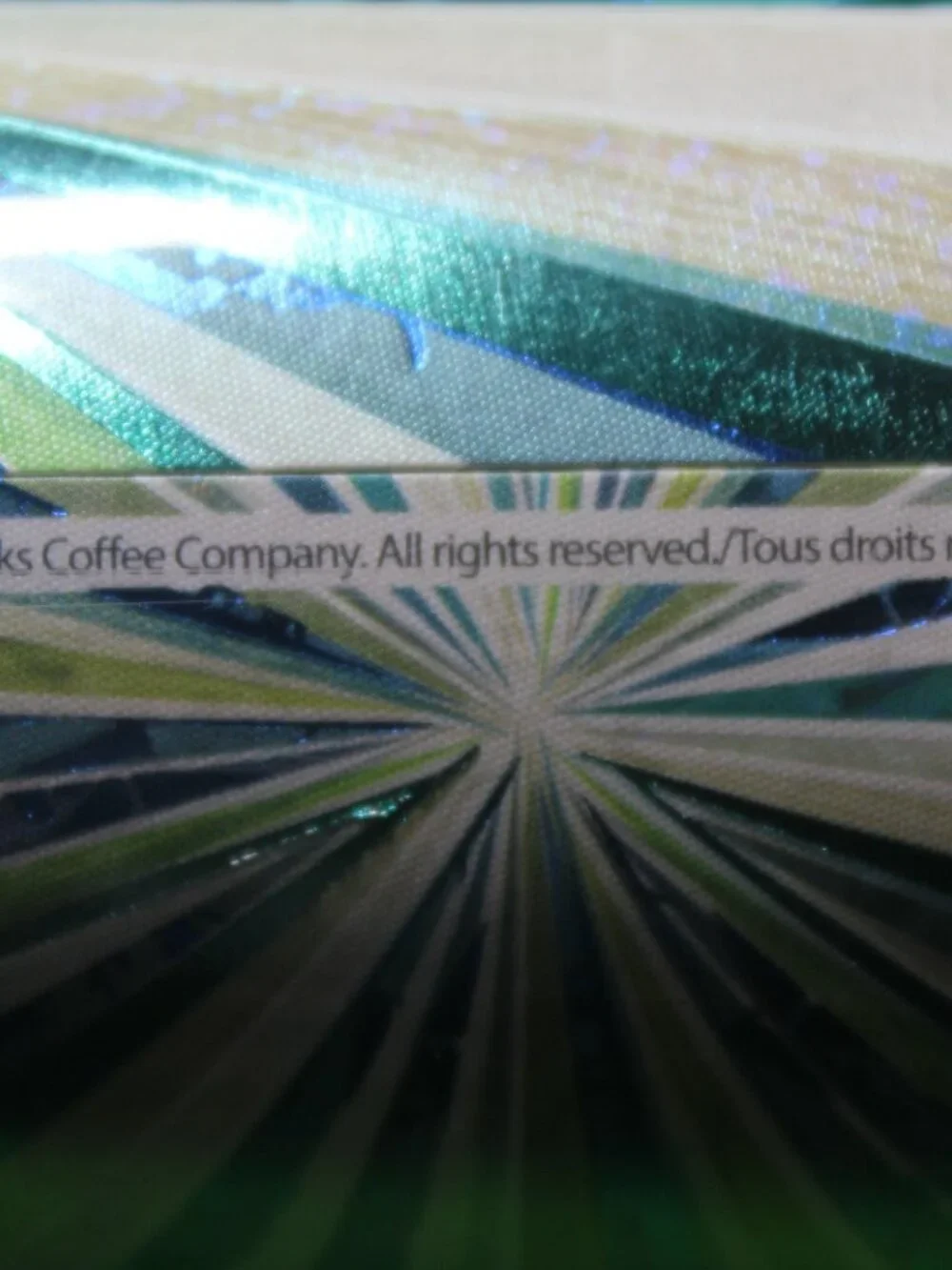 Starbucks Coffee 2010 Starburst Green/Blue Twist Lid Acrylic Mug Tumbler Pretty